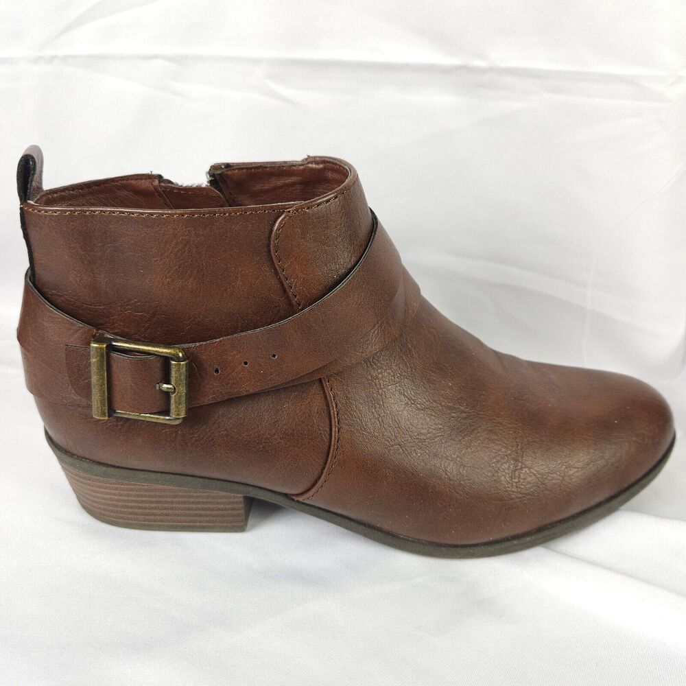 Lauren Blakwell Penelope Side Zip Booties Brown Womens US 8 - Picture 7 of 10